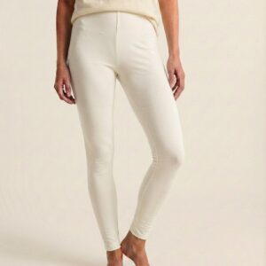 Home skurz everyday comfort leggings –half white